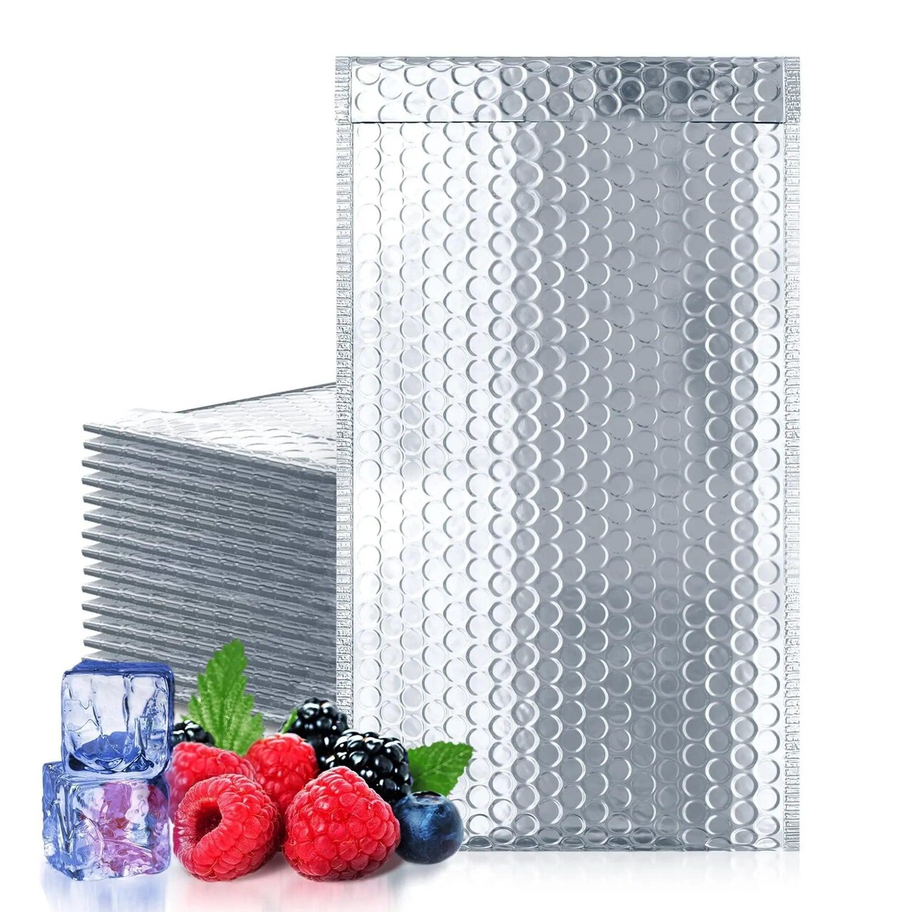 Thermal Bubble Mailer 6 x 6 Pack of 25 Foil Mailing Envelopes Self Seal Cool Bubble Mailers Waterproof Cold Shipping Package Insulated Shipping Bags for Food Perishables Cosmetics